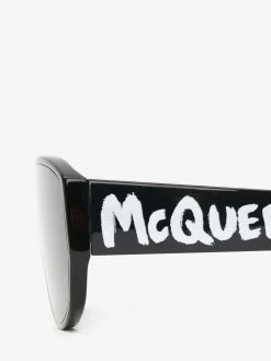 McQueen Graffiti Mask Sunglasses in ><noscript><img width=