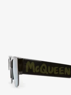 McQueen Graffiti Square Sunglasses in ><noscript><img width=