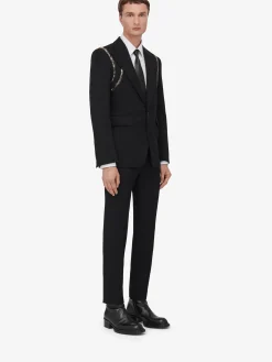 Men's Crystal Harness Single-breasted Jacket in ><noscript><img width=