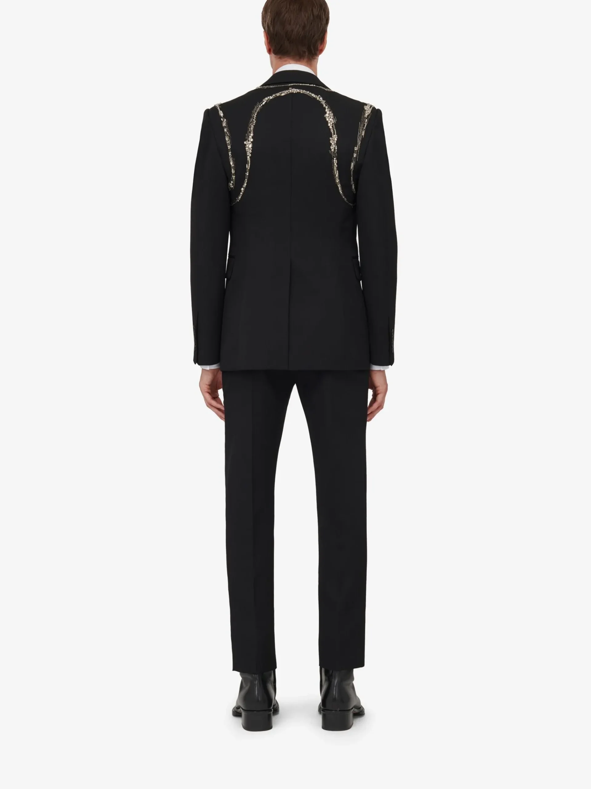 Men's Crystal Harness Single-breasted Jacket in >Alexander McQueen Cheap