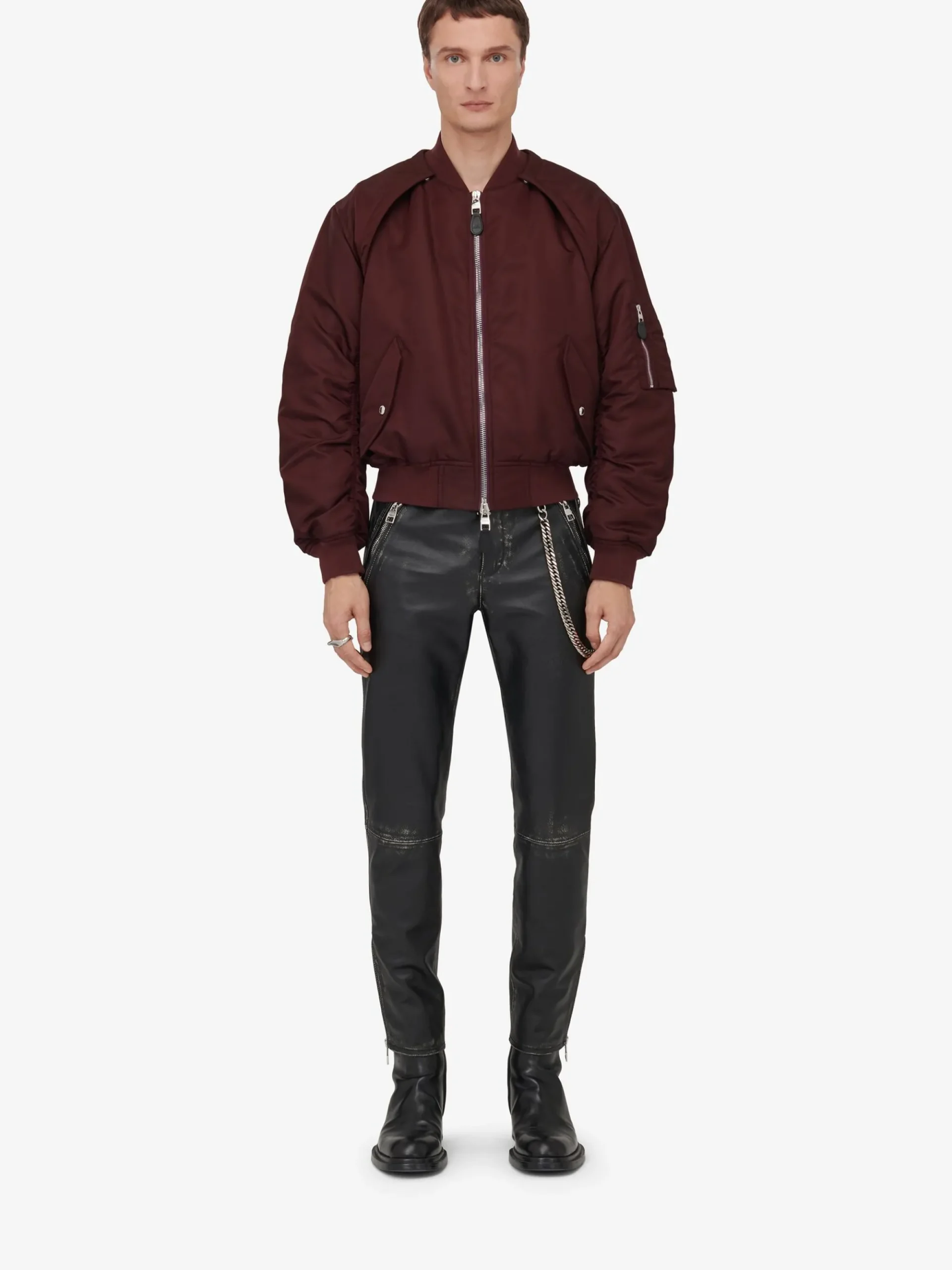 Men's Detachable Sleeve Bomber Jacket in >Alexander McQueen Sale