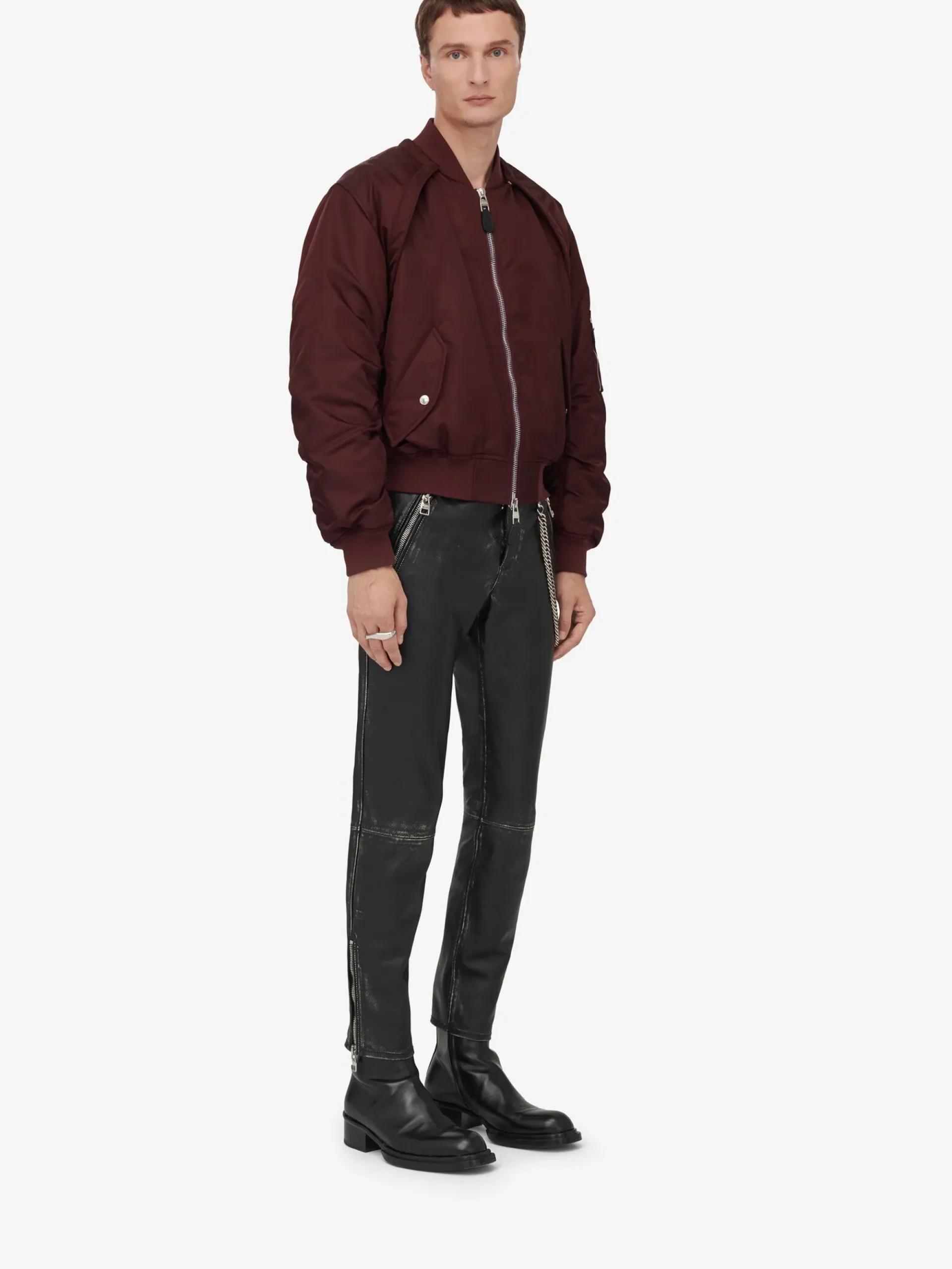 Men's Detachable Sleeve Bomber Jacket in >Alexander McQueen Sale