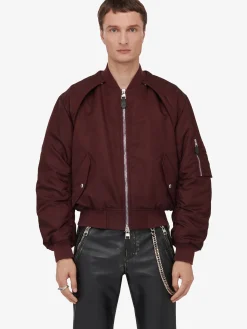 Men's Detachable Sleeve Bomber Jacket in ><noscript><img width=
