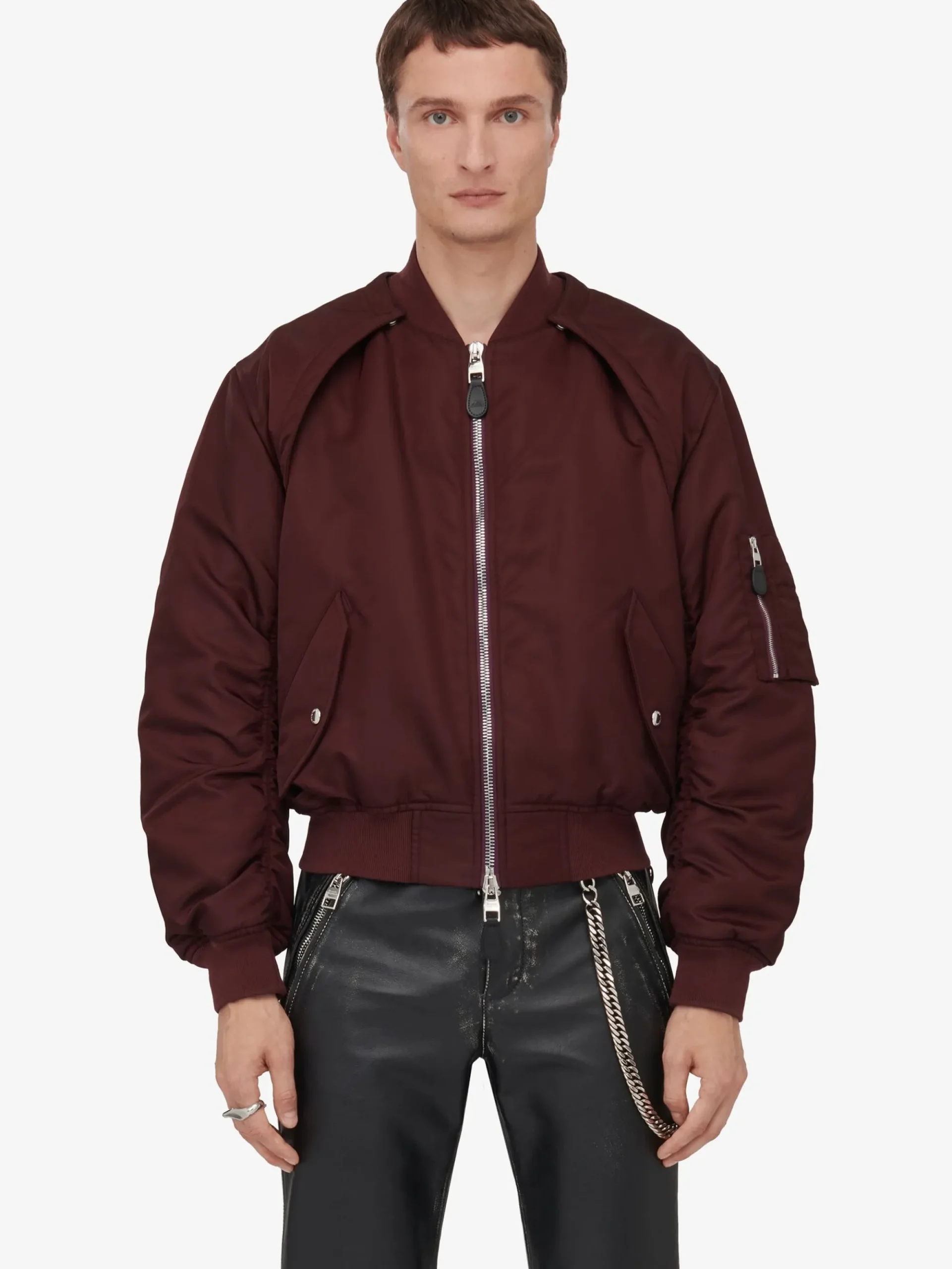 Men's Detachable Sleeve Bomber Jacket in >Alexander McQueen Sale