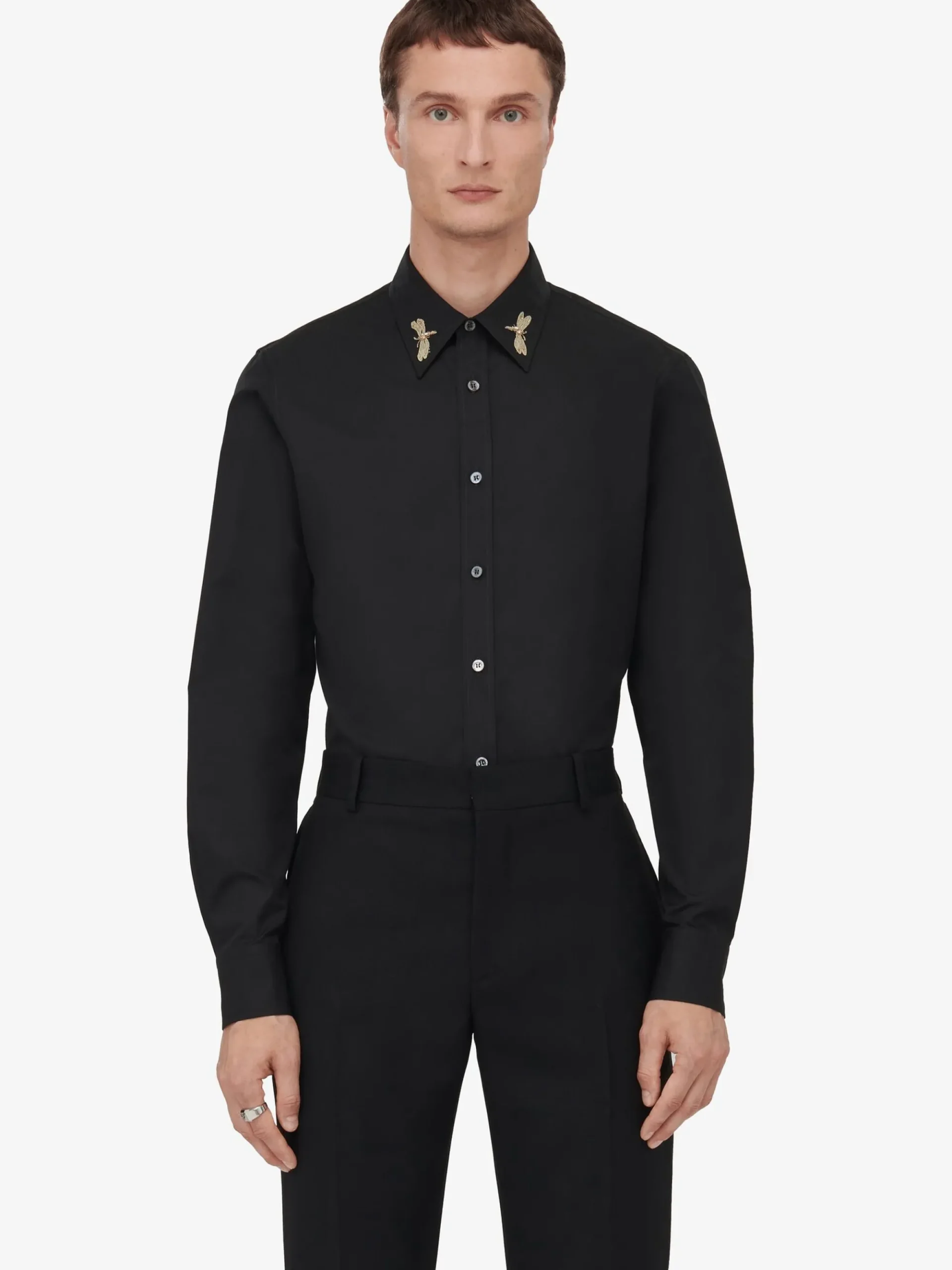 Men's Dragonfly Embroidery Shirt in >Alexander McQueen Cheap