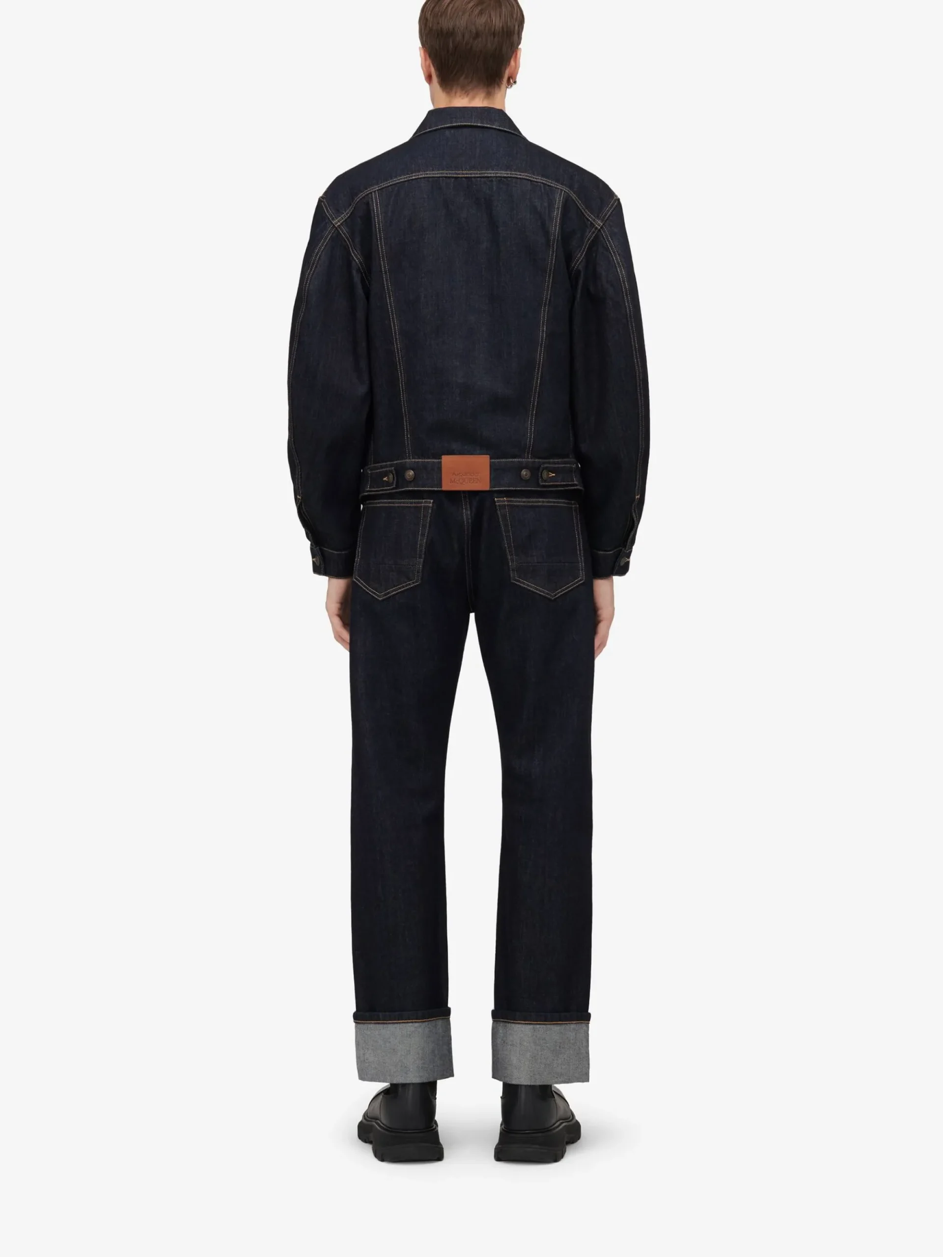 Men's Dropped Shoulder Denim Jacket in >Alexander McQueen Hot