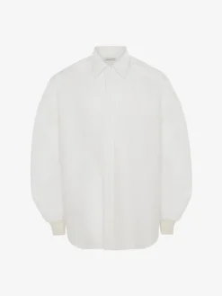 Men's Dropped Shoulder Poplin Shirt in >Alexander McQueen Outlet