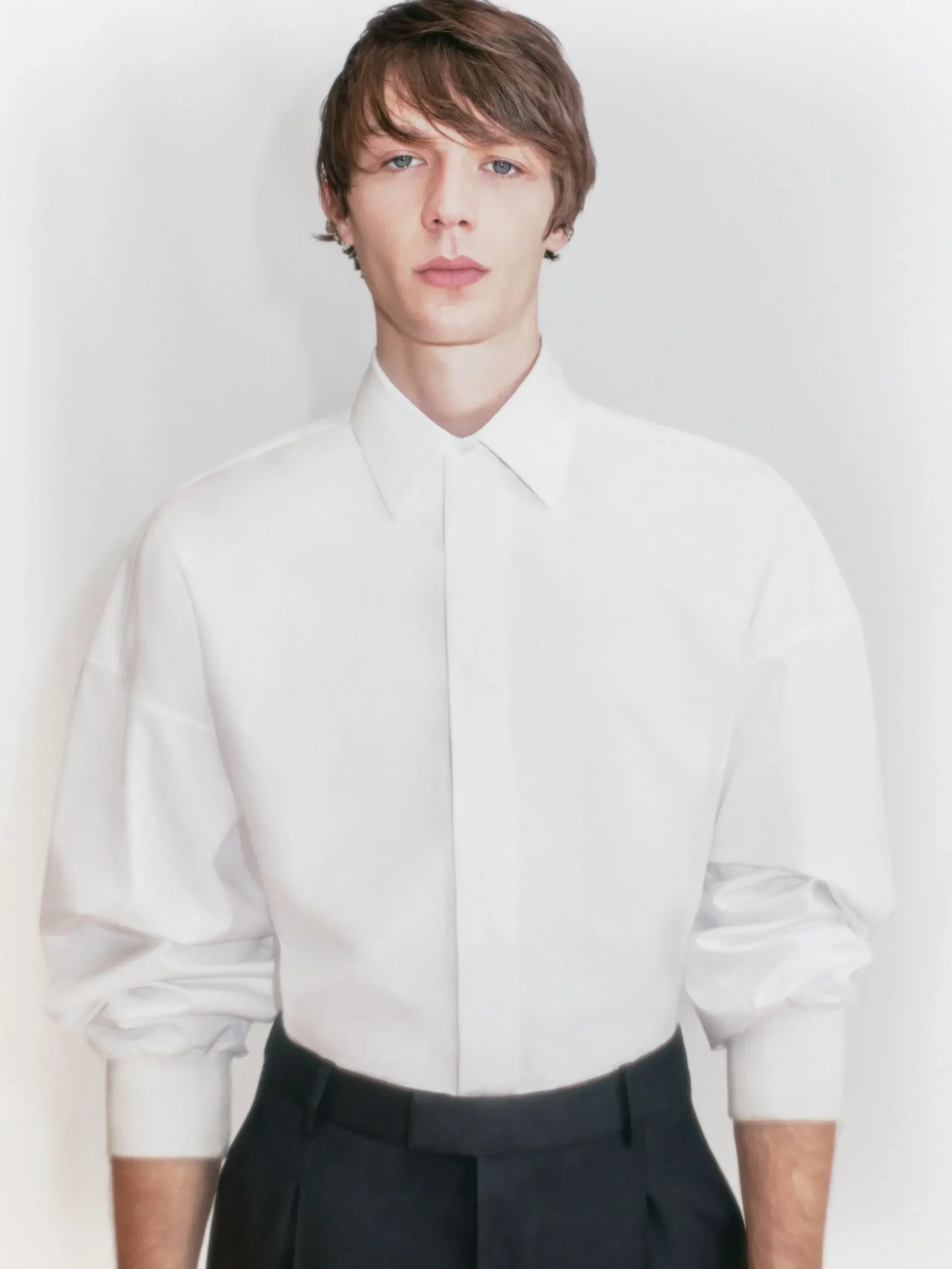 Men's Dropped Shoulder Poplin Shirt in >Alexander McQueen Outlet