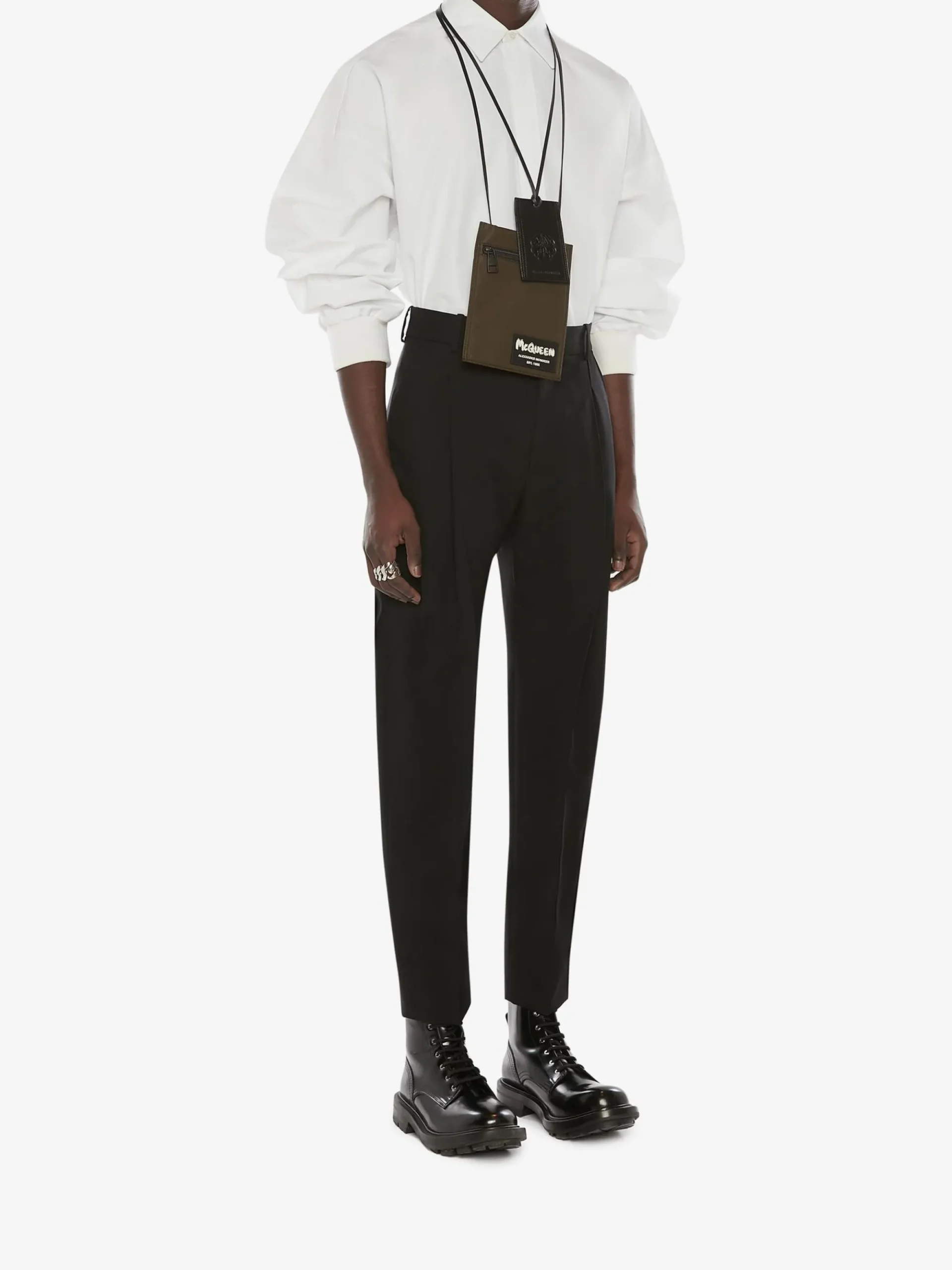 Men's Dropped Shoulder Poplin Shirt in >Alexander McQueen Outlet