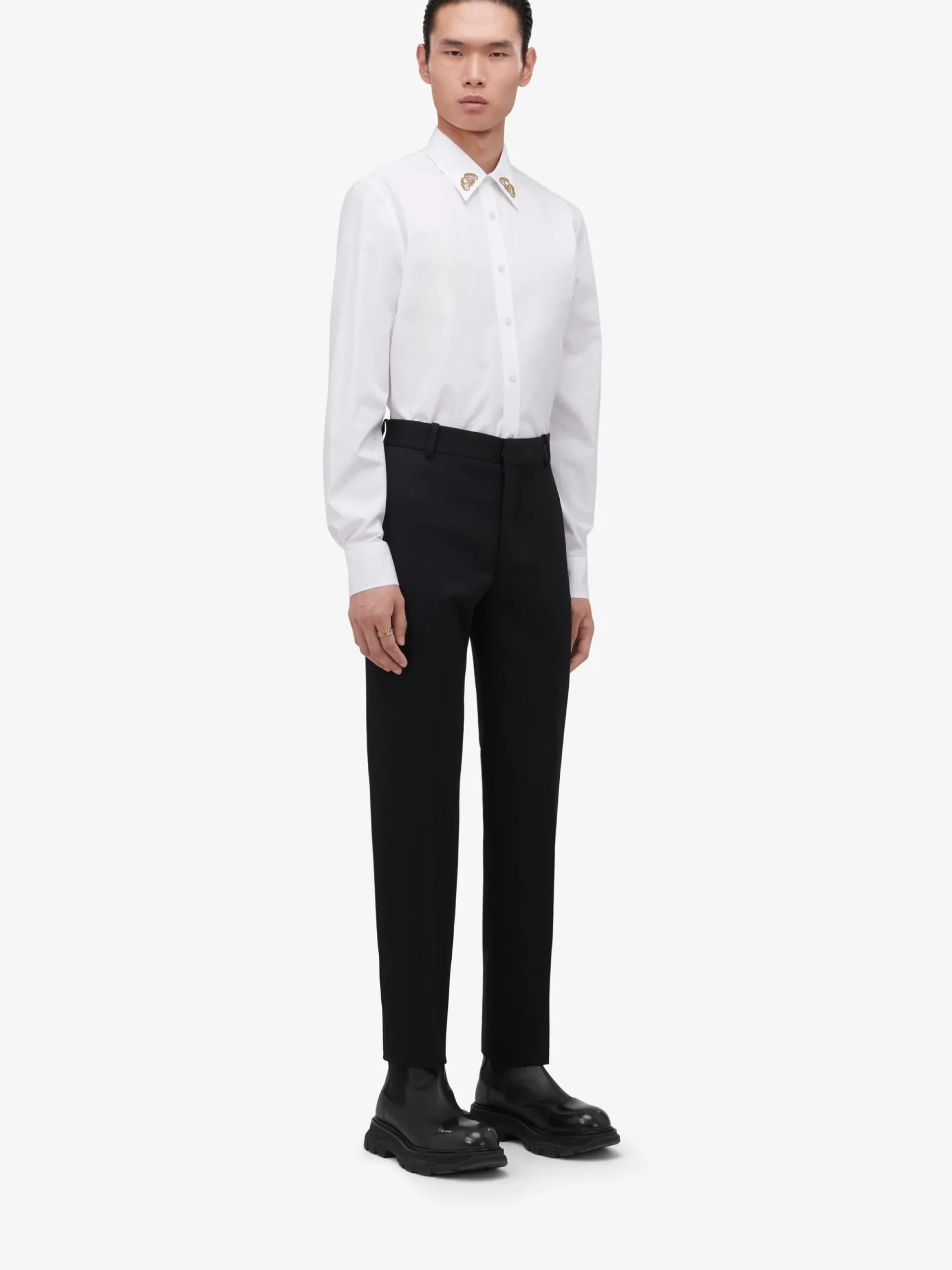 Men's Embroidered Collar Shirt in >Alexander McQueen Shop