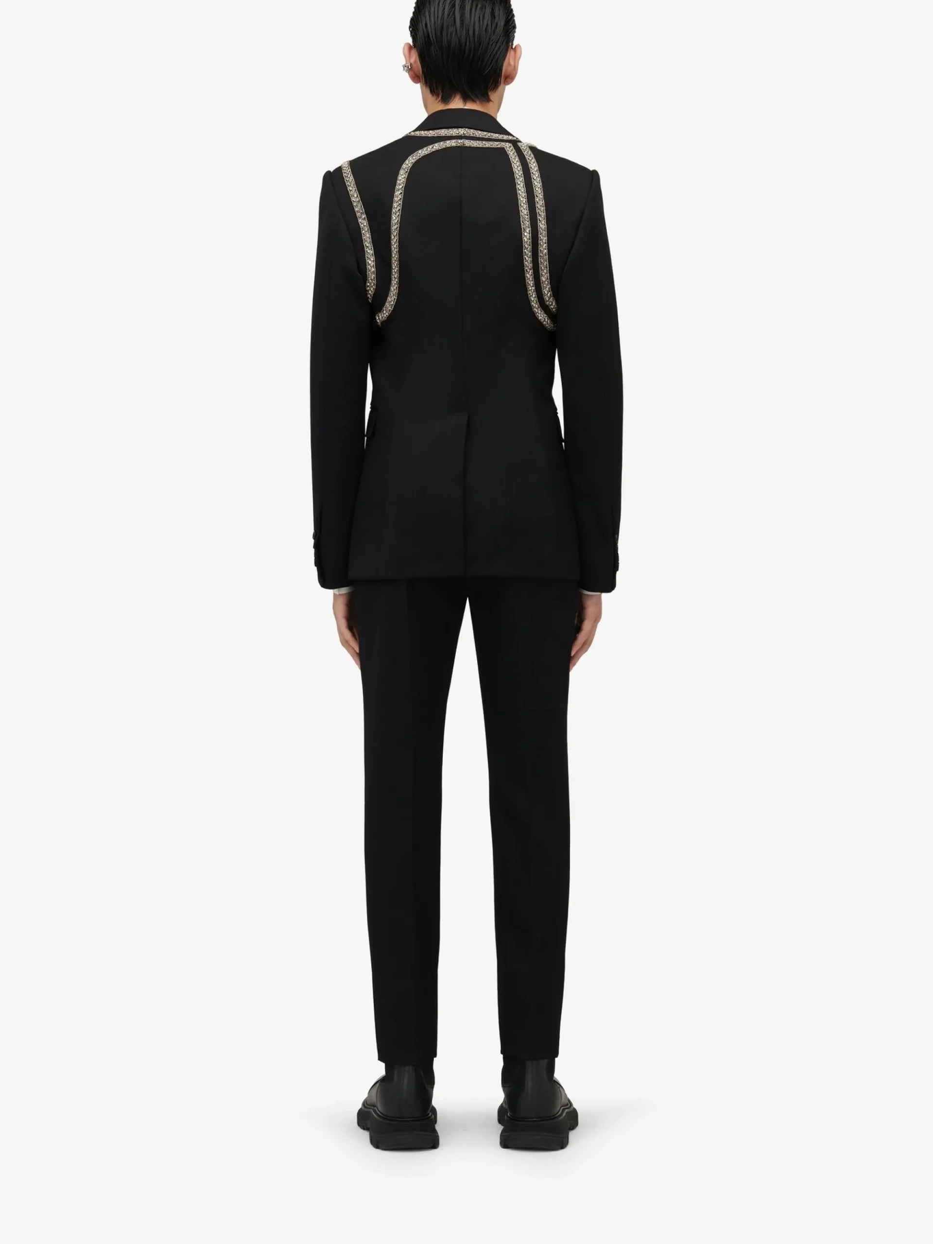 Men's Embroidered Harness Single-breasted Jacket in >Alexander McQueen Fashion