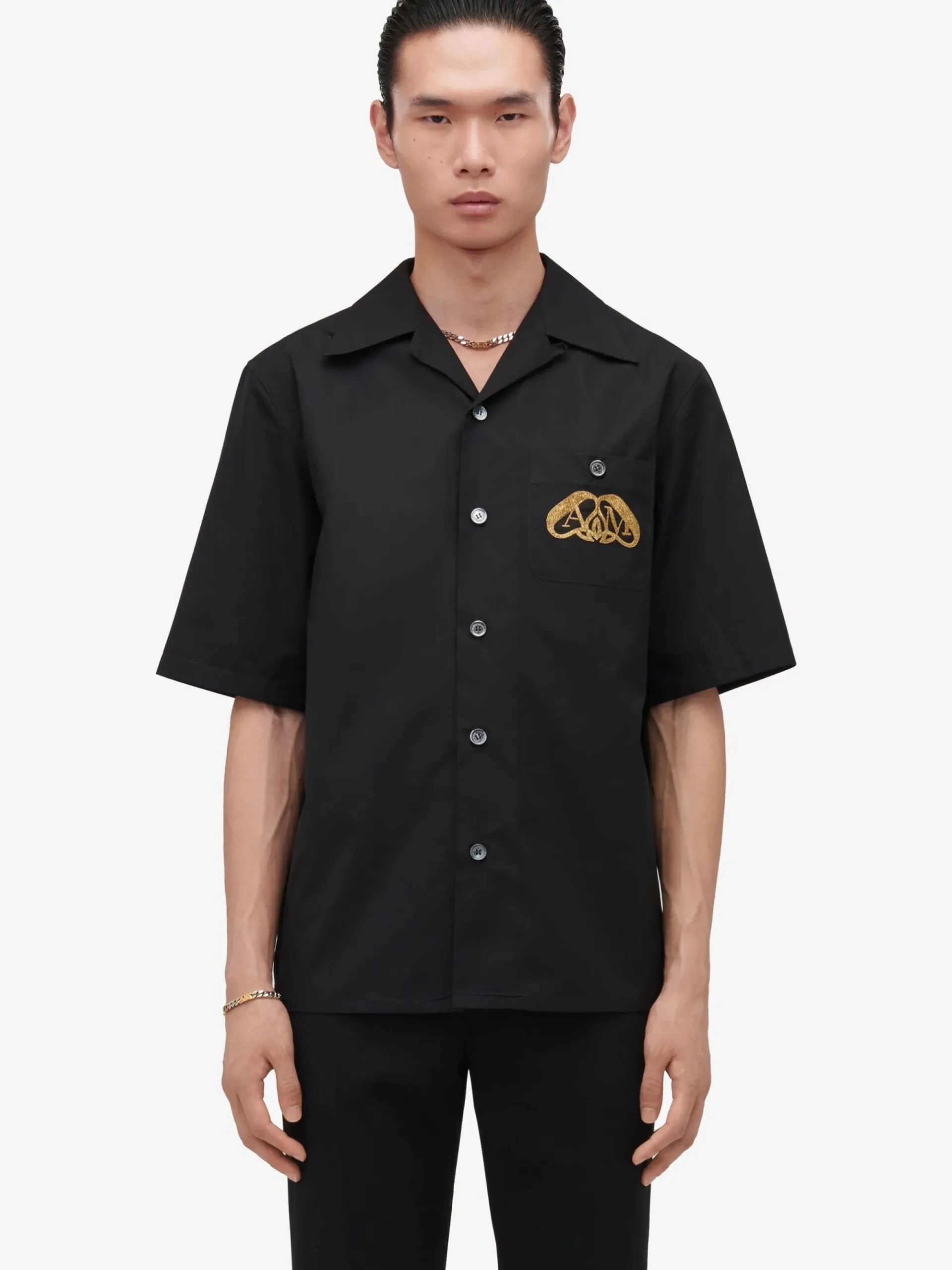 Men's Embroidered Hawaiian Shirt in >Alexander McQueen Best Sale