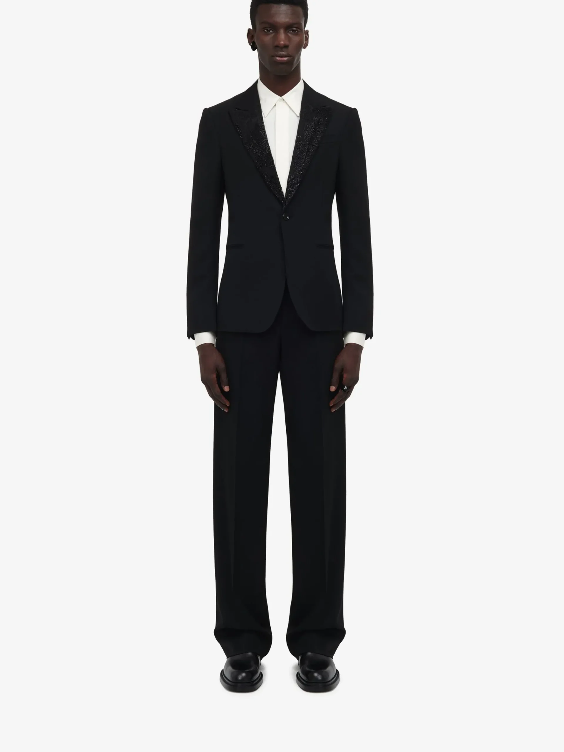 Men's Embroidered Lapel Single-breasted Jacket in >Alexander McQueen New