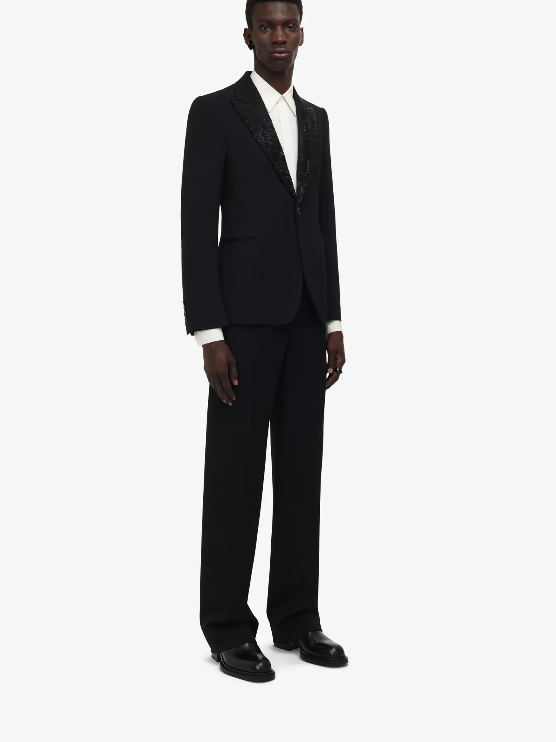 Men's Embroidered Lapel Single-breasted Jacket in >Alexander McQueen New