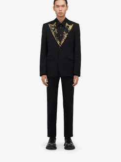 Men's Embroidered Single-breasted Jacket in >Alexander McQueen Outlet