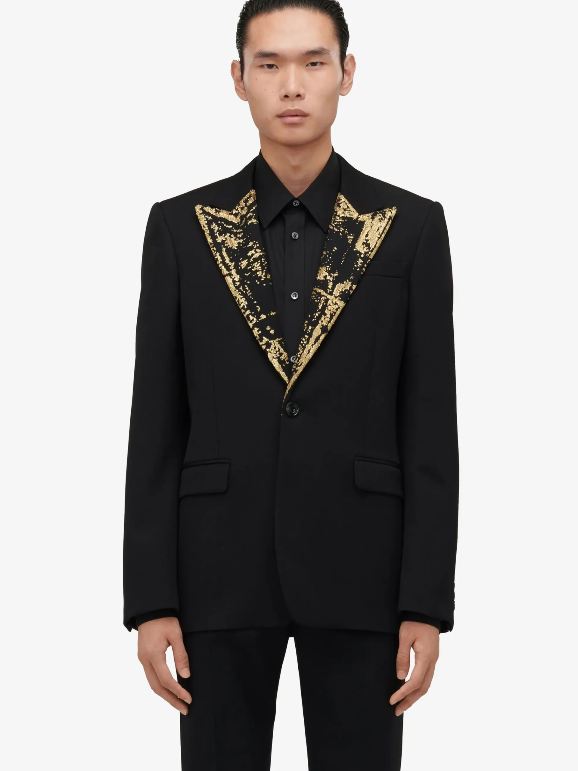 Men's Embroidered Single-breasted Jacket in >Alexander McQueen Outlet
