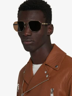 Men's Floating Skull Metal Caravan Sunglasses in >Alexander McQueen Flash Sale