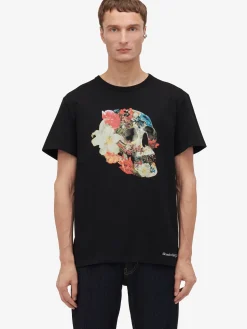 Men's Floral Skull T-shirt in ><noscript><img width=