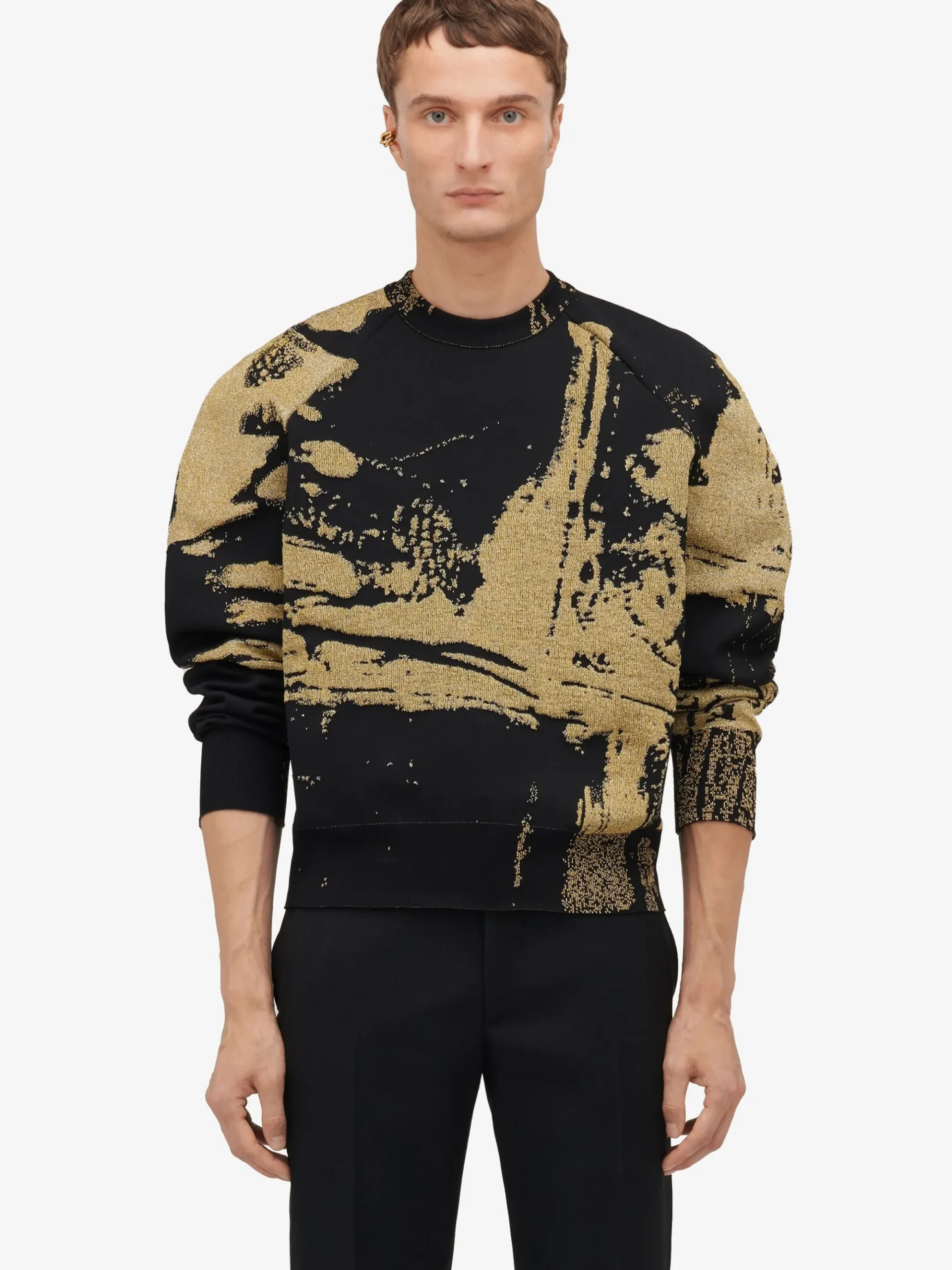 Men's Fold Jacquard Jumper in >Alexander McQueen Sale
