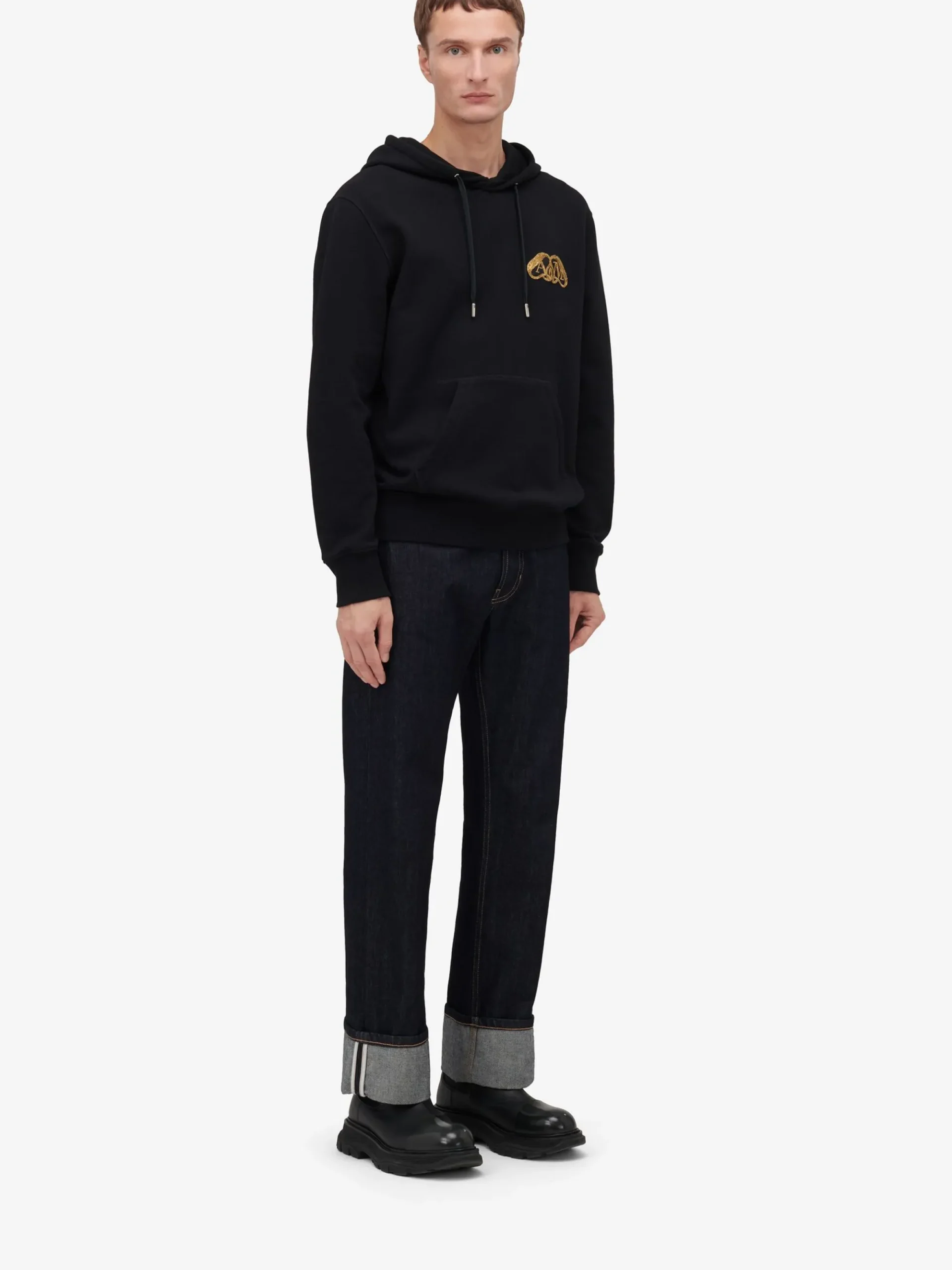 Men's Half Seal Logo Hooded Sweatshirt in >Alexander McQueen Shop