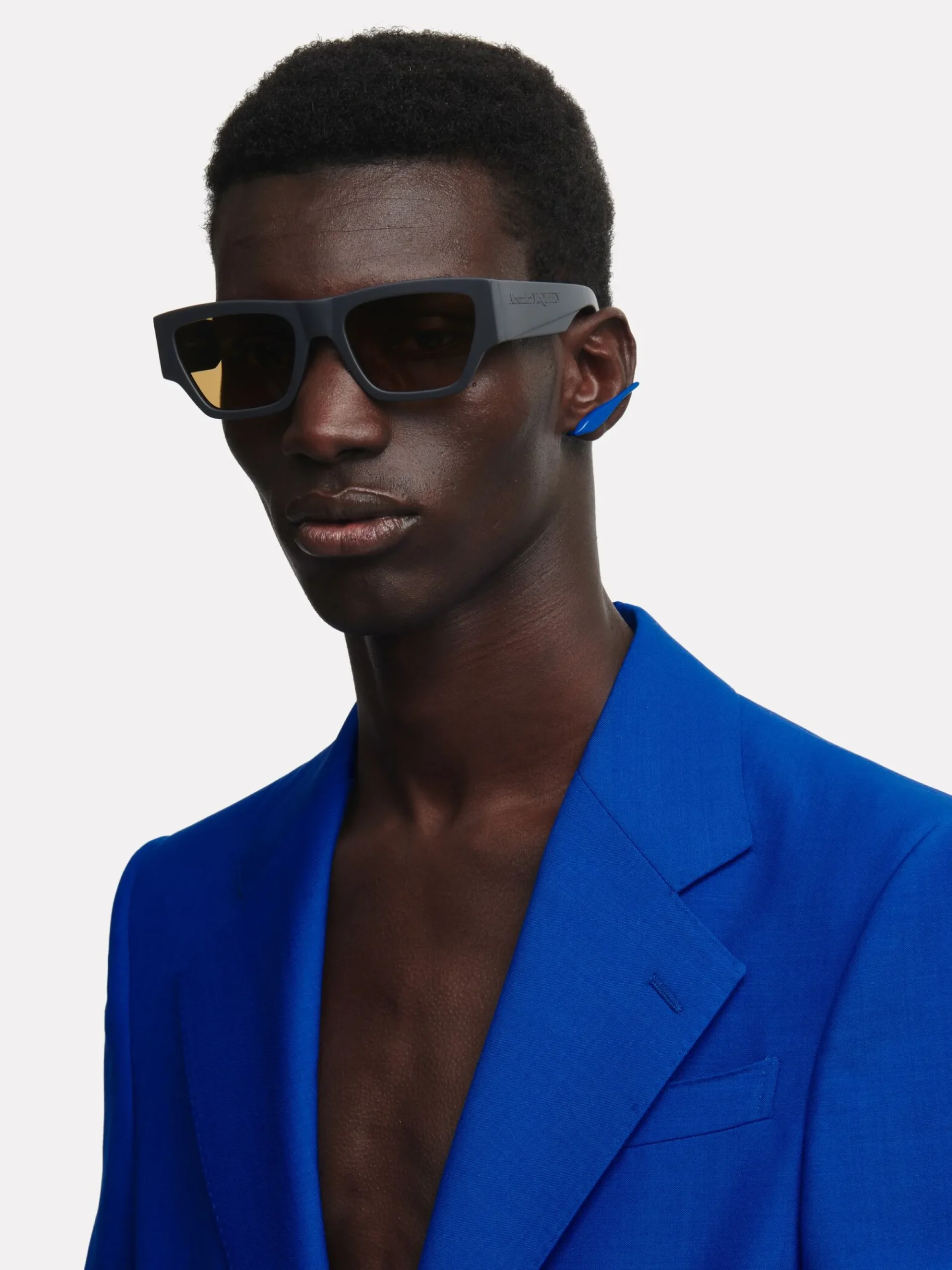 Men's McQueen Angled Rectangular Sunglasses in >Alexander McQueen Flash Sale