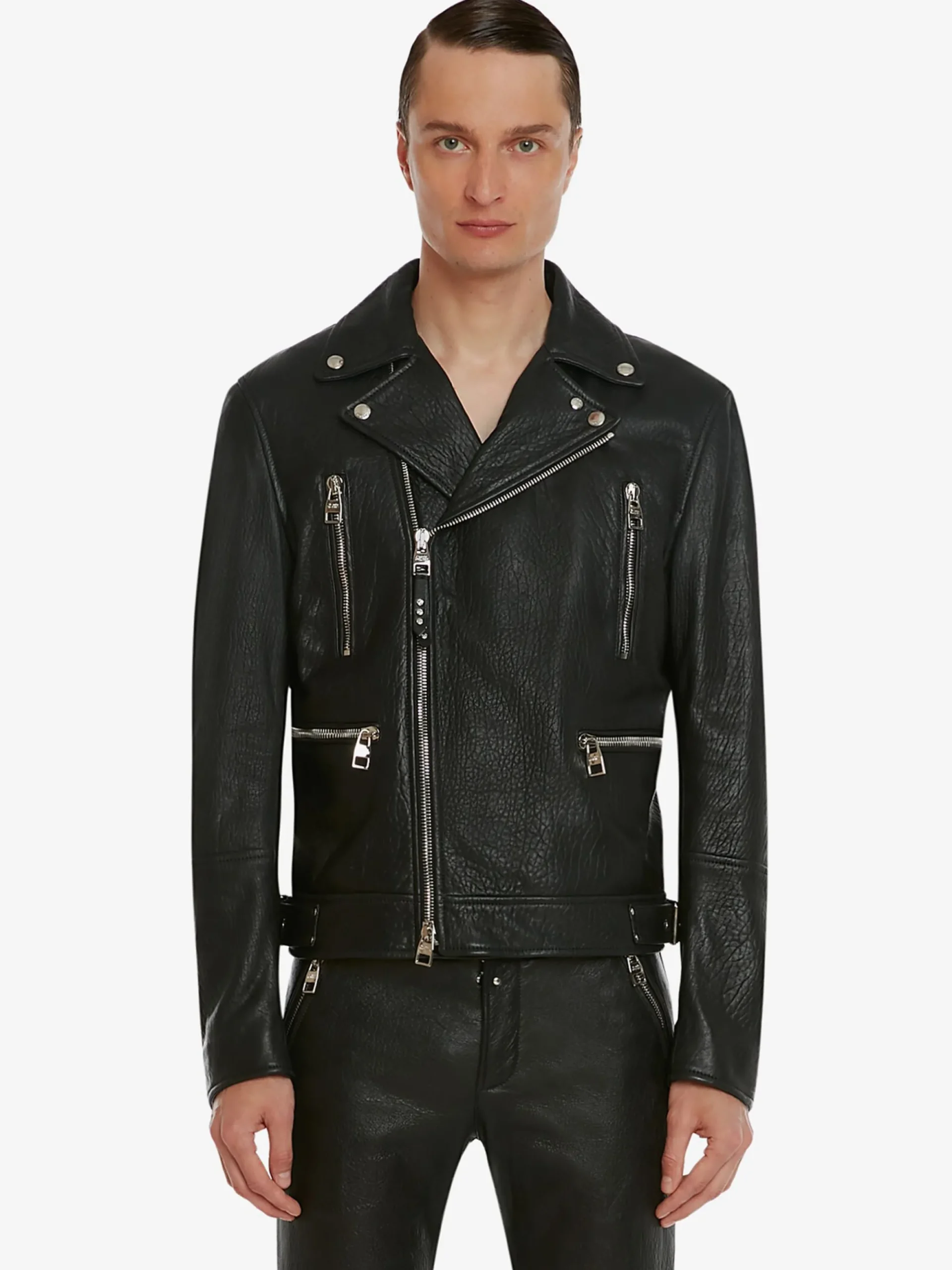 Men's McQueen Classic Leather Biker Jacket in >Alexander McQueen Online
