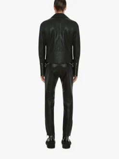 Men's McQueen Classic Leather Biker Jacket in ><noscript><img width=