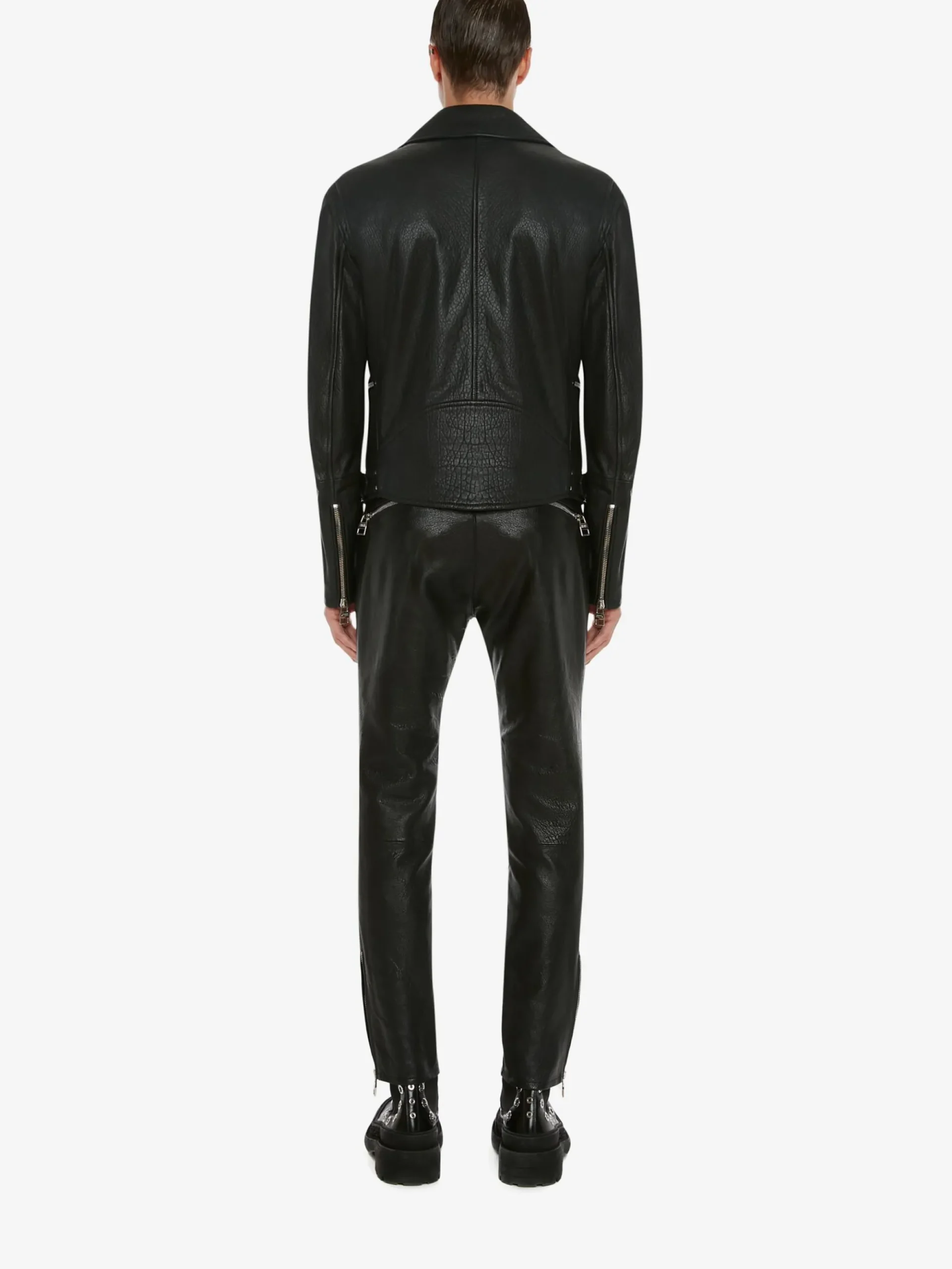 Men's McQueen Classic Leather Biker Jacket in >Alexander McQueen Online