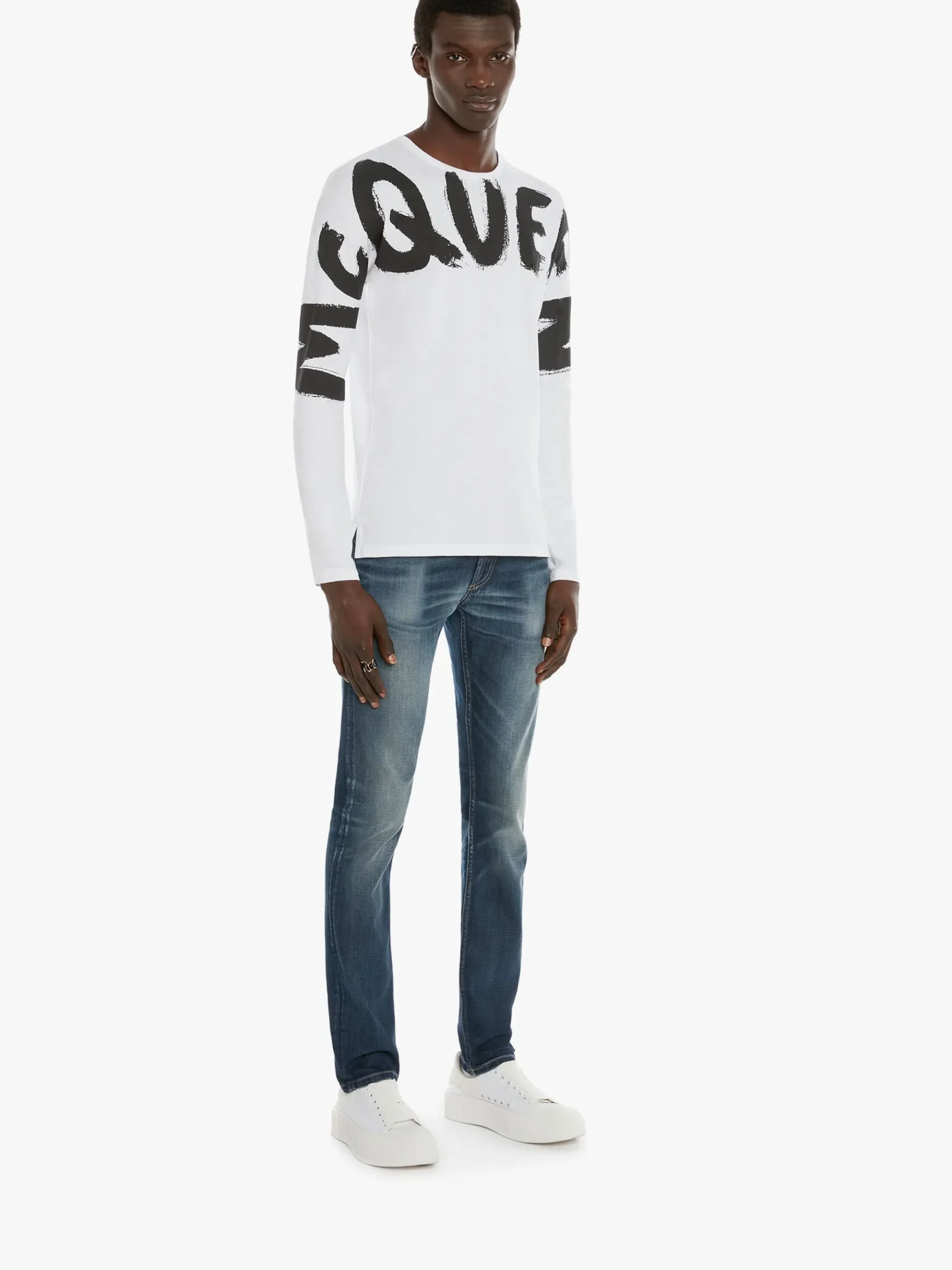 Men's McQueen Graffiti Denim Jeans in >Alexander McQueen Discount