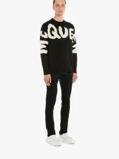 Men's McQueen Graffiti Denim Jeans in ><noscript><img width=