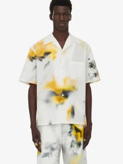 Men's Obscured Flower Bowling Shirt in ><noscript><img width=