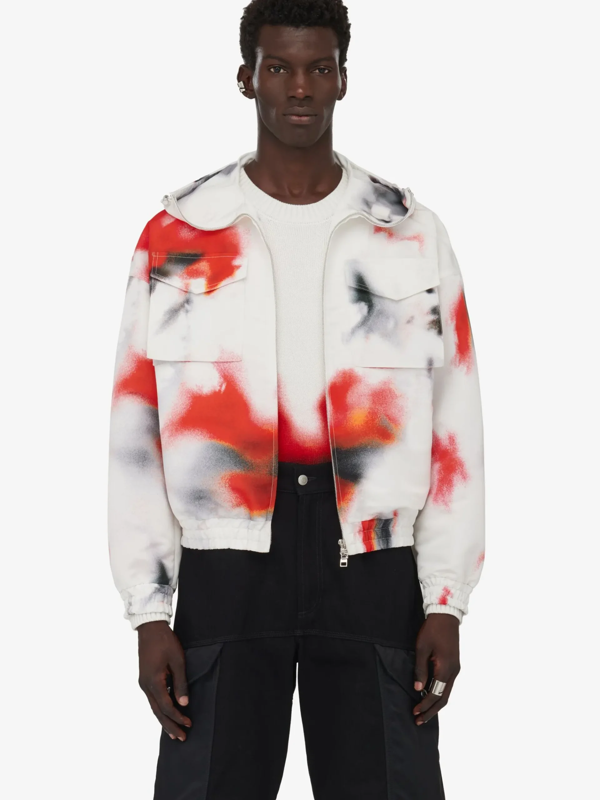 Men's Obscured Flower Windbreaker in >Alexander McQueen Flash Sale