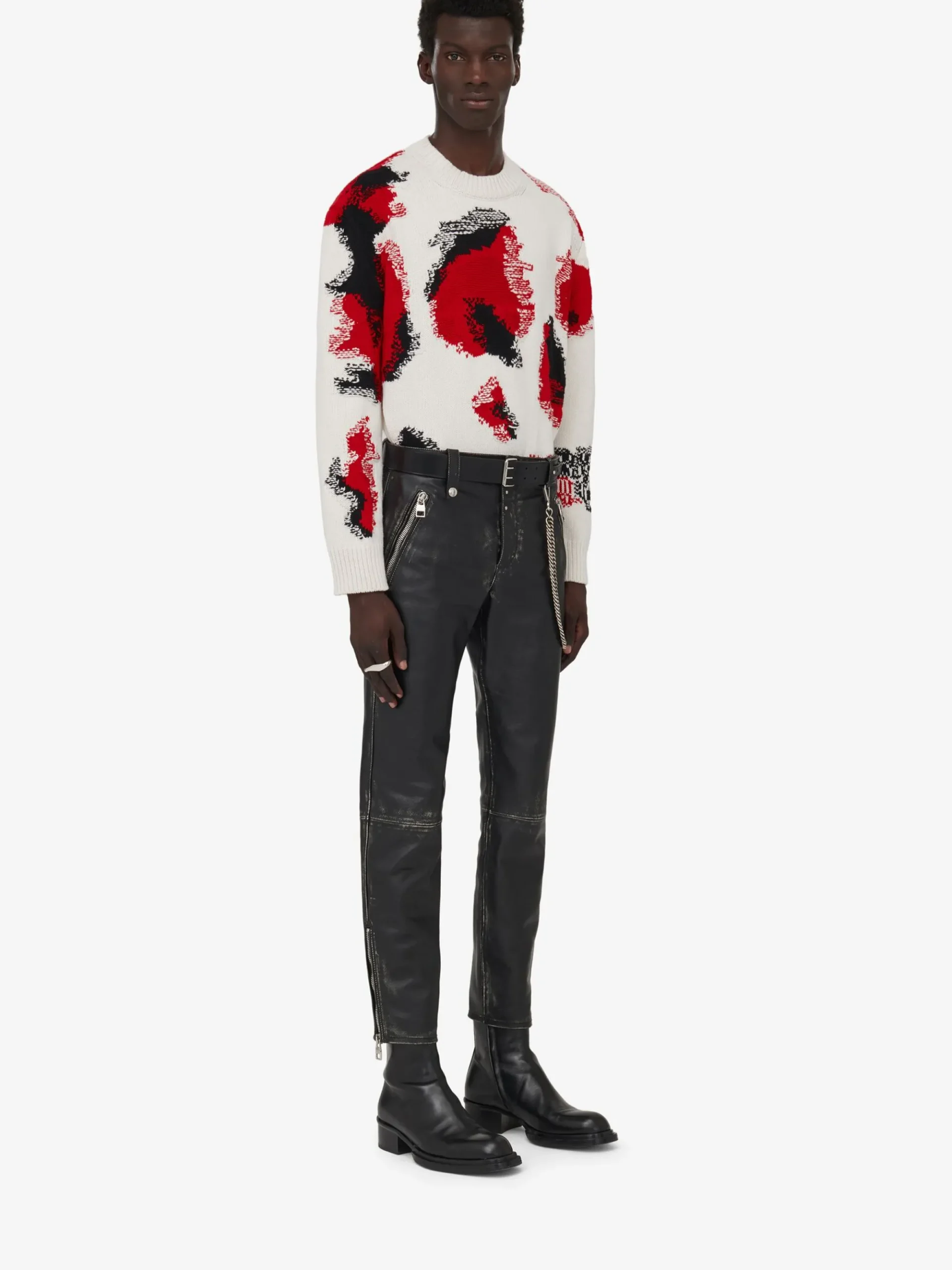 Men's Obscured Skull Intarsia Jumper in >Alexander McQueen Discount