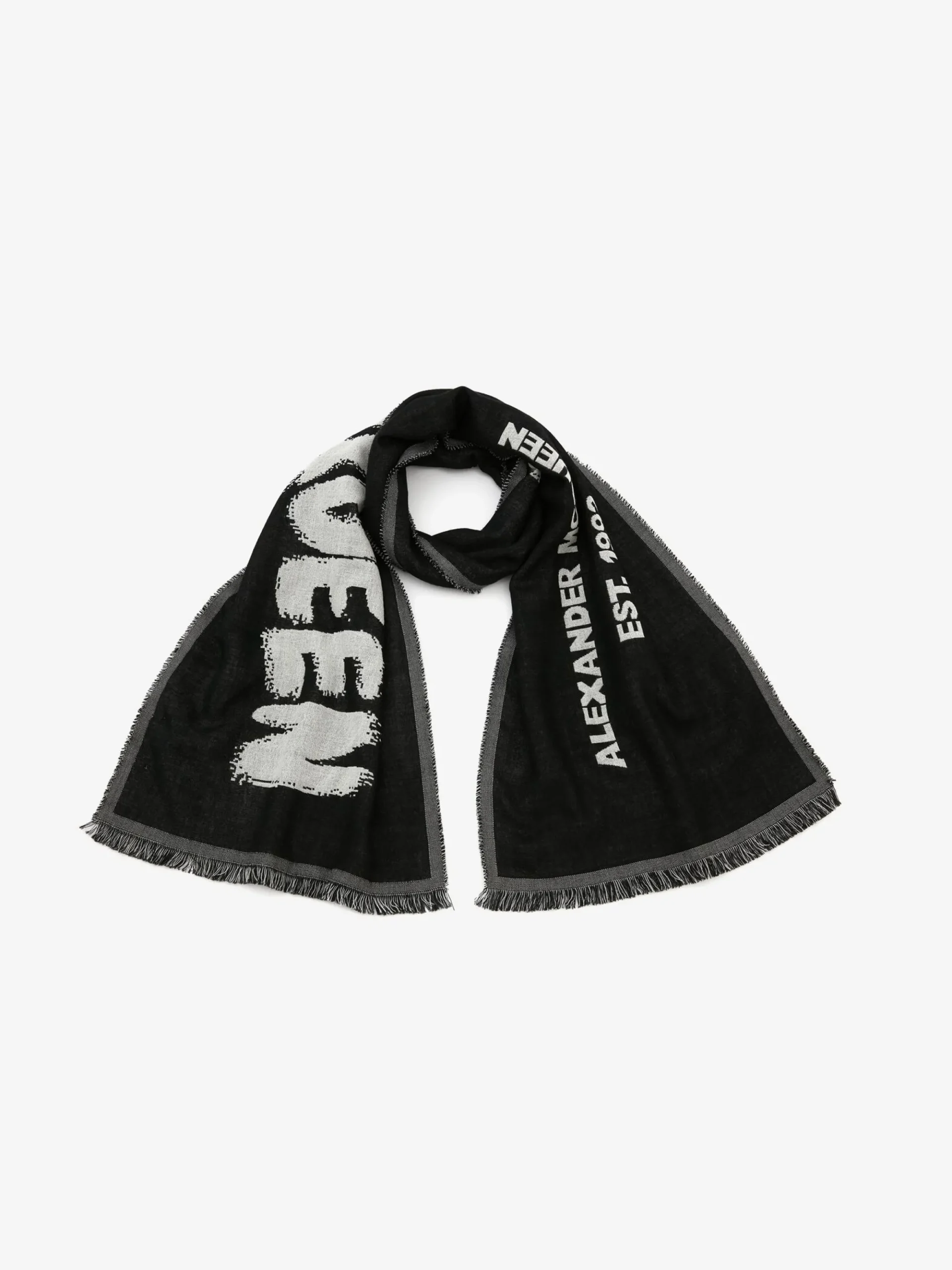 Men's Oversize McQueen Graffiti Scarf in >Alexander McQueen Cheap