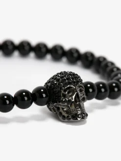 Men's Pavé Skull Beaded Bracelet in ><noscript><img width=
