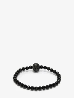 Men's Pavé Skull Beaded Bracelet in ><noscript><img width=