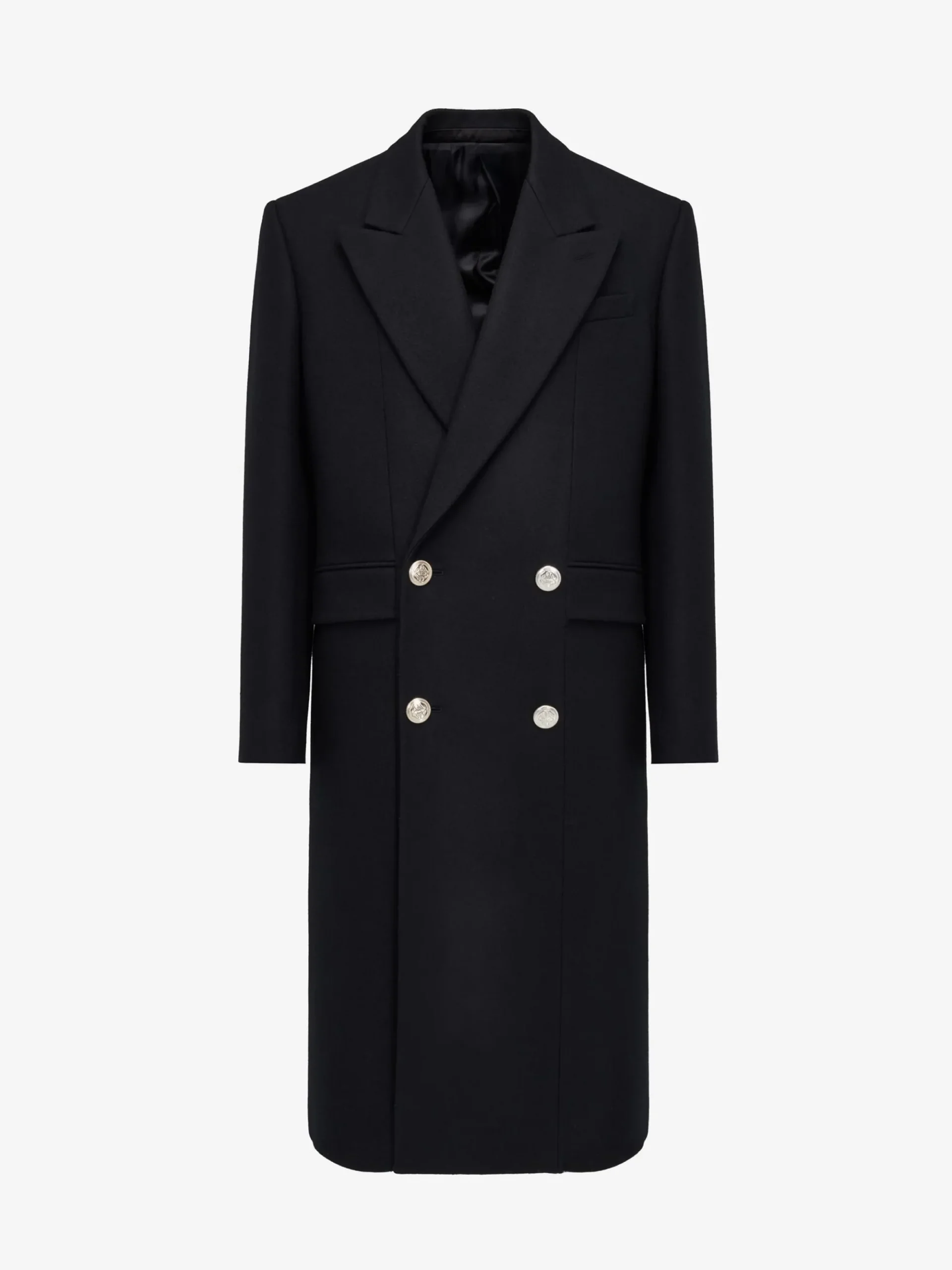 Men's Peak Lapel Double-breasted Coat in >Alexander McQueen Discount