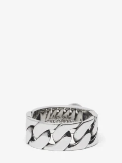 Men's Pearl And Skull Chain Ring in ><noscript><img width=
