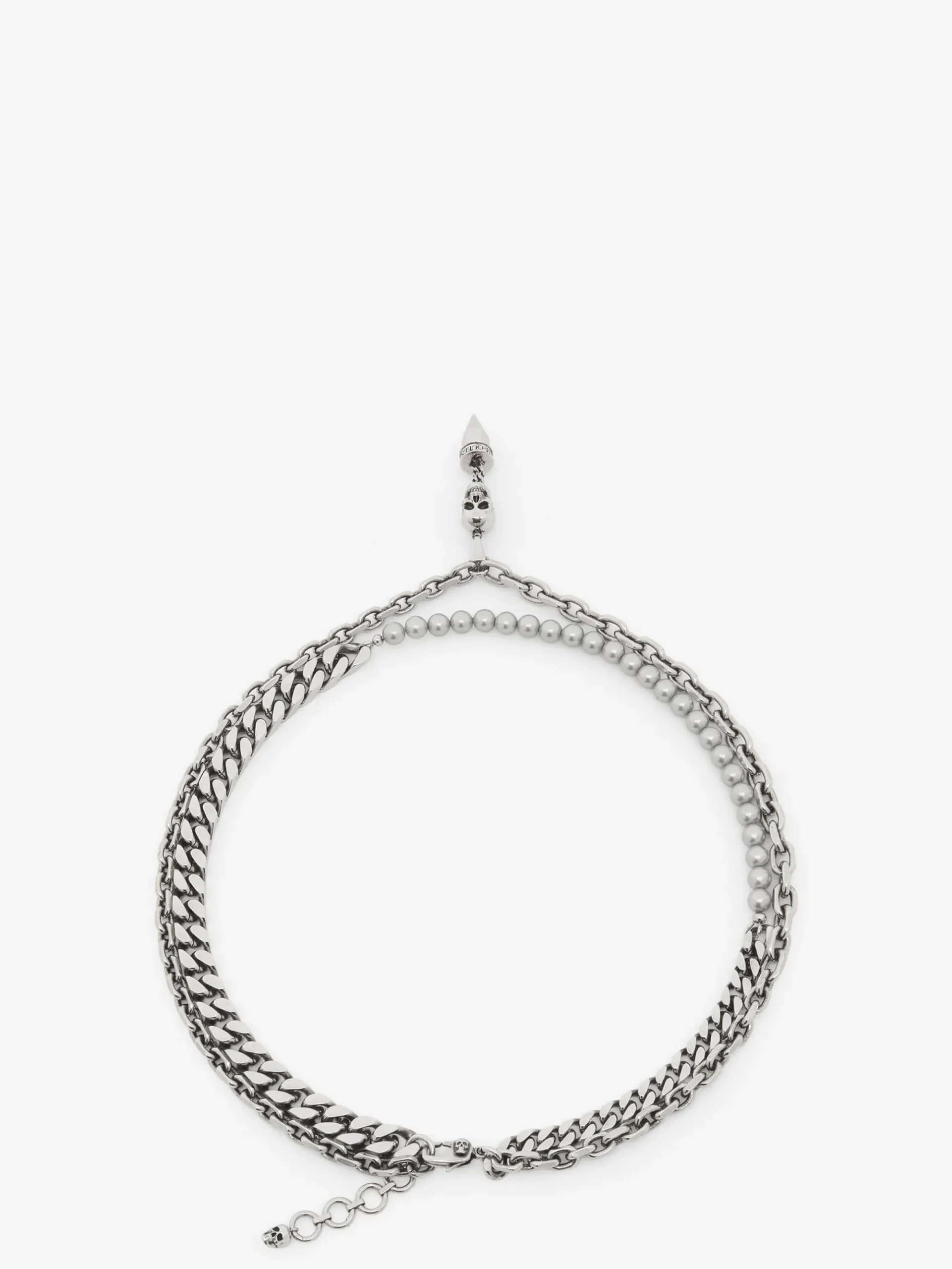 Men's Pearl And Skull Stud Necklace in >Alexander McQueen Best
