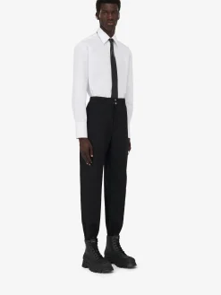 Men's Press Stud Cargo Trousers in ><noscript><img width=