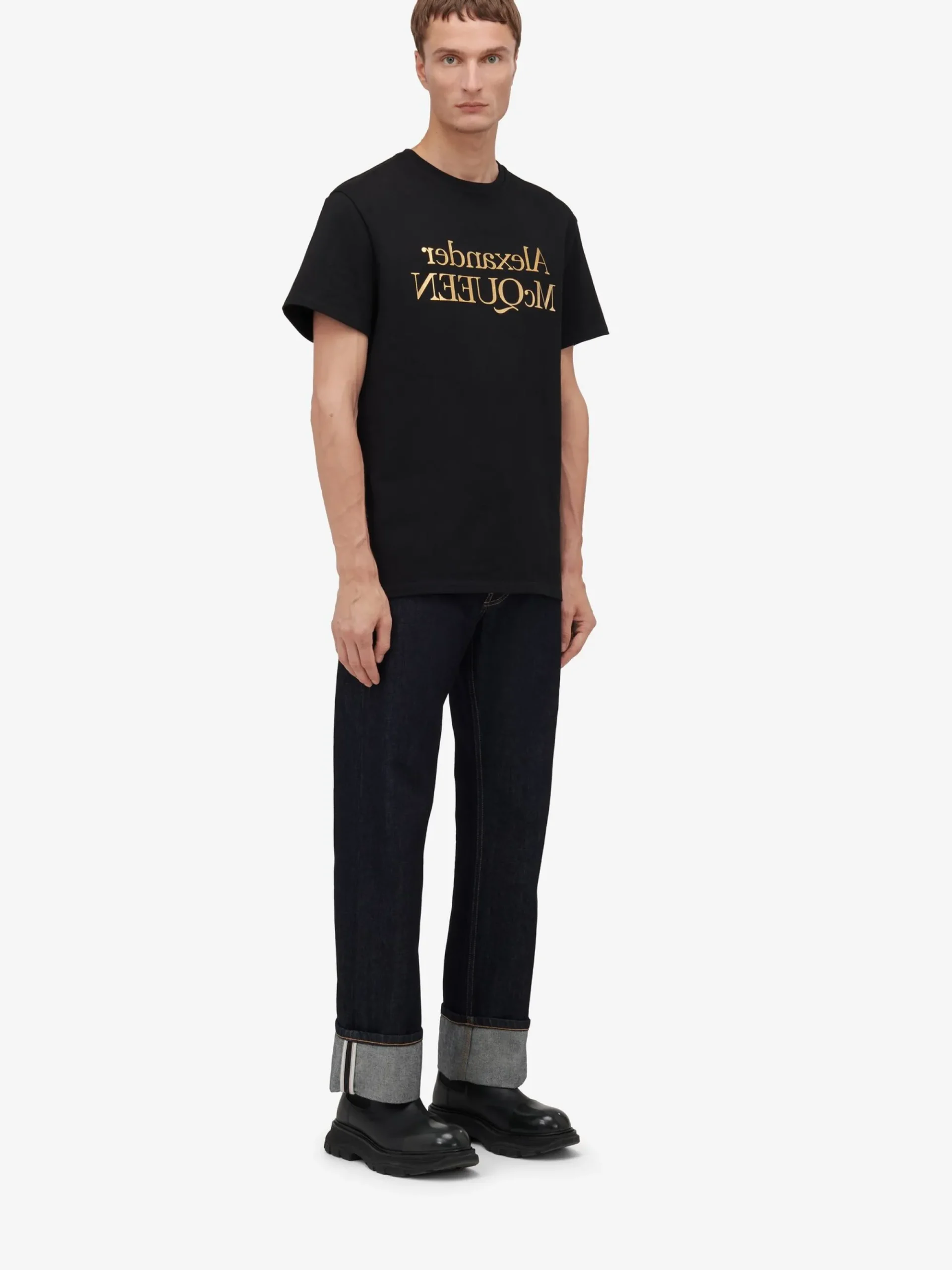 Men's Reflected Logo T-shirt in >Alexander McQueen Sale