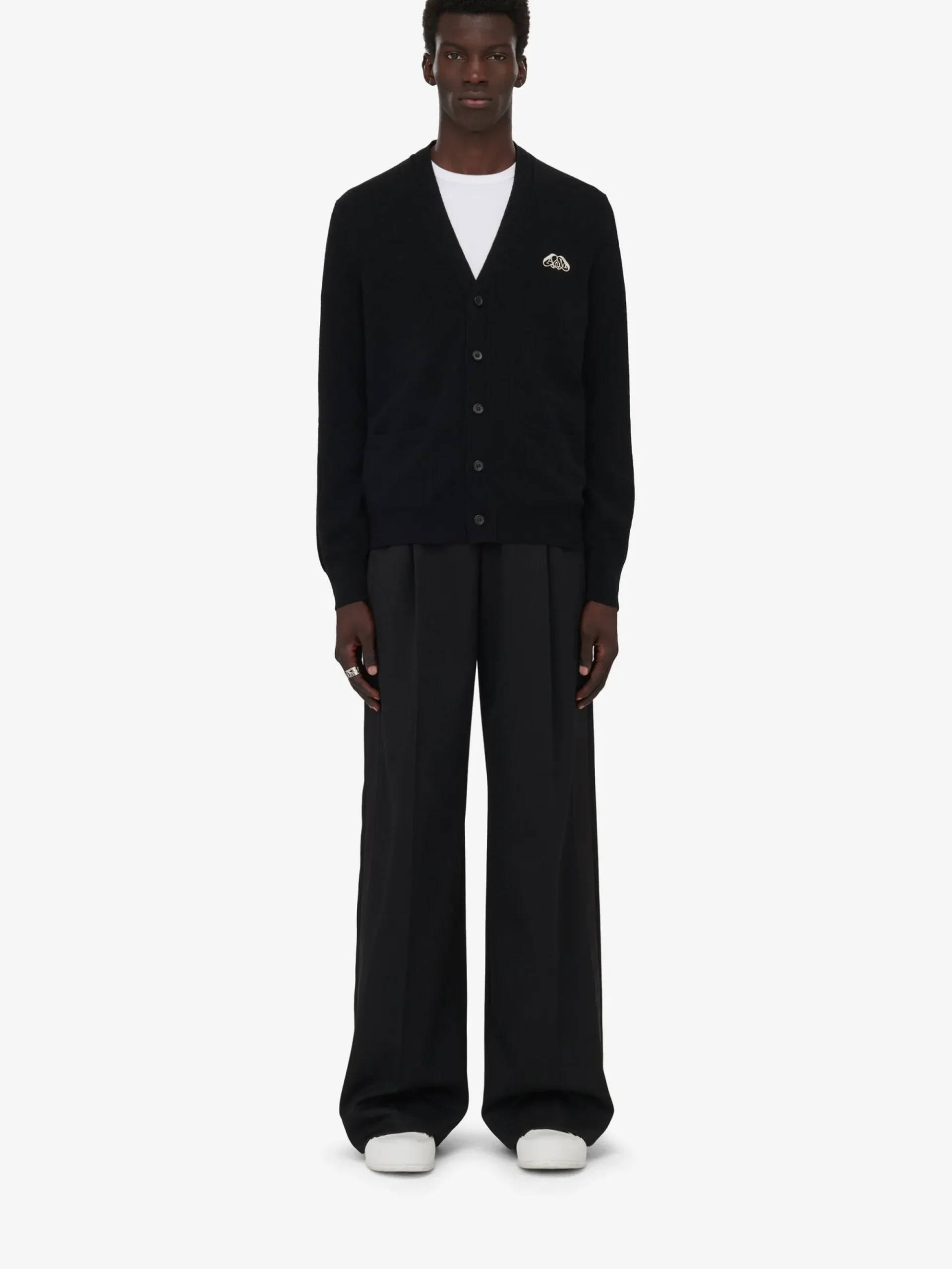 Men's Seal Logo Cardigan in >Alexander McQueen Best Sale