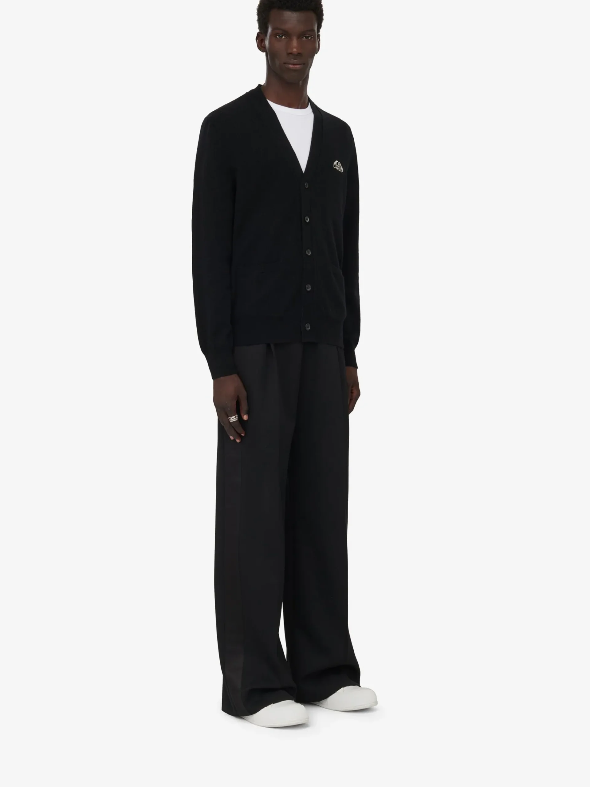 Men's Seal Logo Cardigan in >Alexander McQueen Best Sale