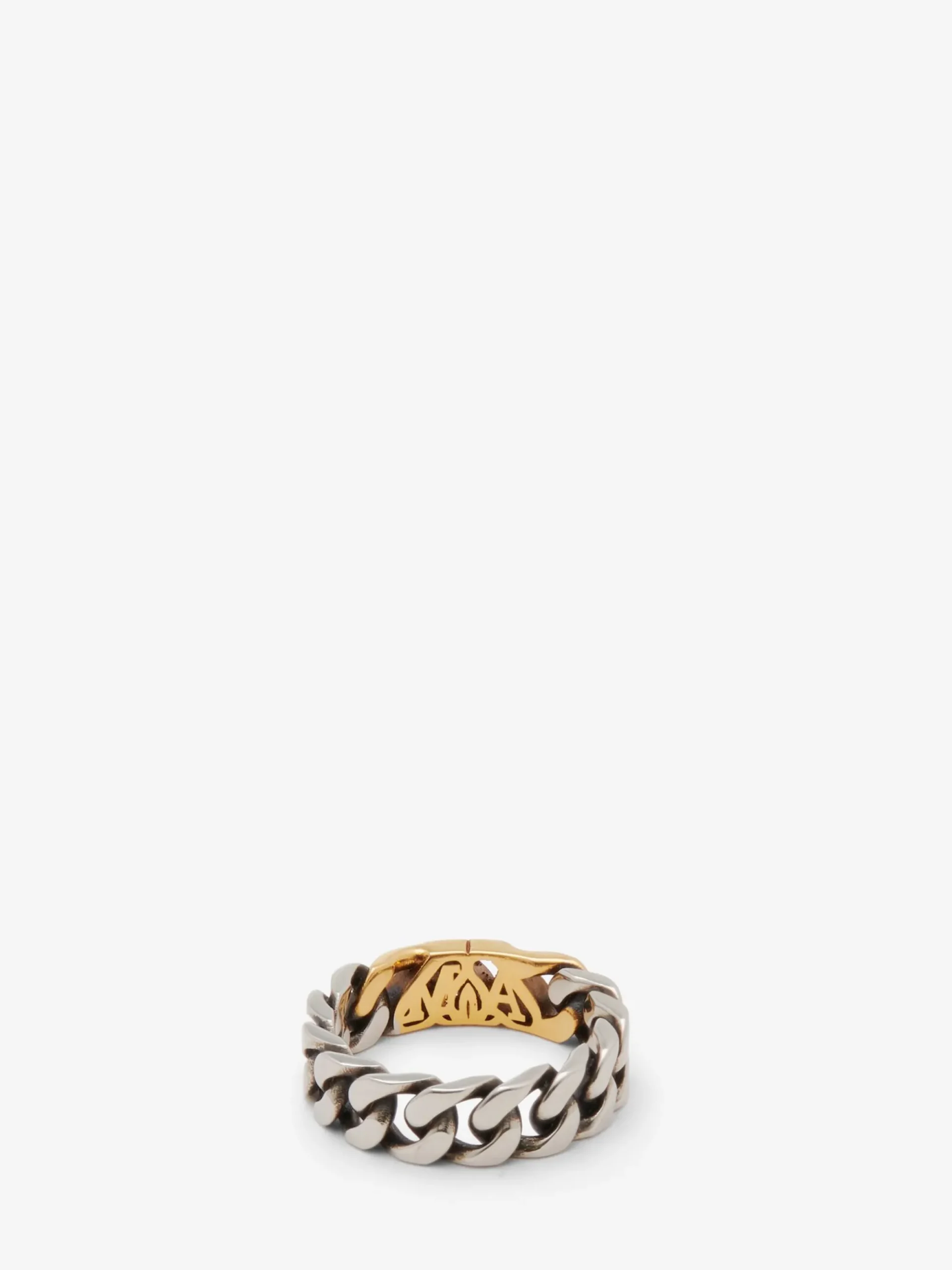 Men's Seal Logo Chain Ring in >Alexander McQueen Clearance