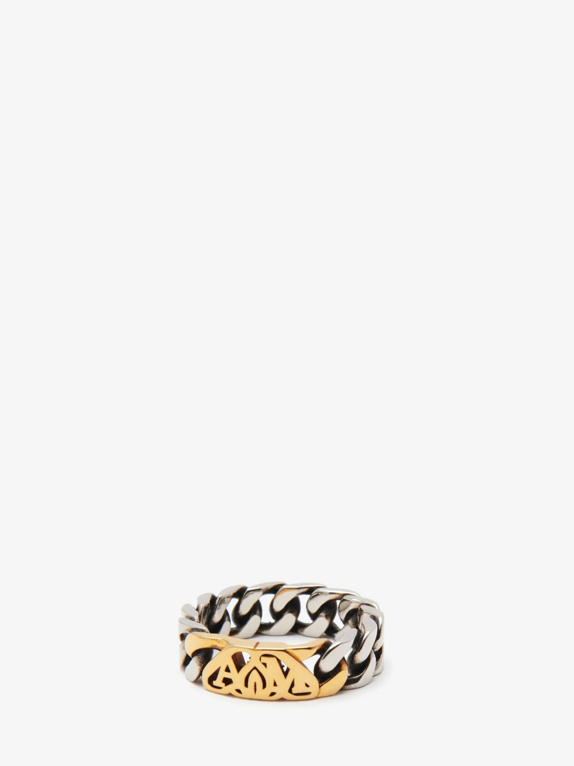 Men's Seal Logo Chain Ring in >Alexander McQueen Clearance