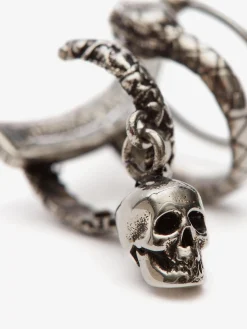 Men's Skull And Snake Ear Cuff in ><noscript><img width=