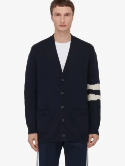 Men's Skull Intarsia Cardigan in ><noscript><img width=