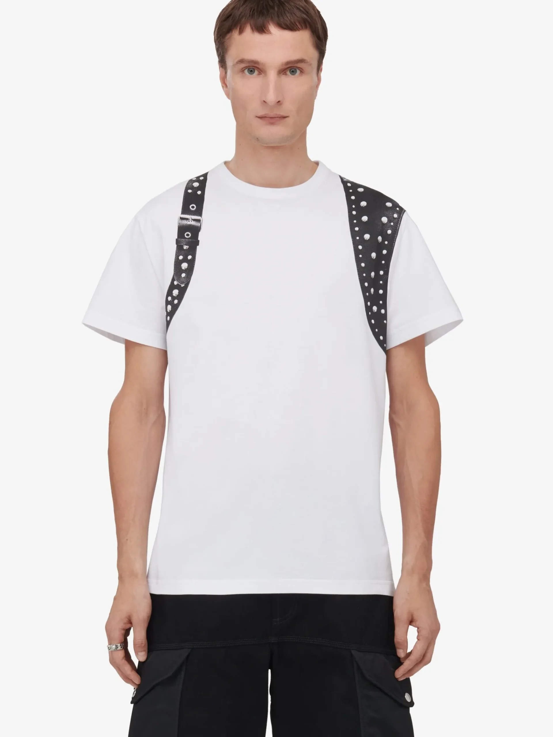 Men's Studded Harness T-shirt in >Alexander McQueen Outlet