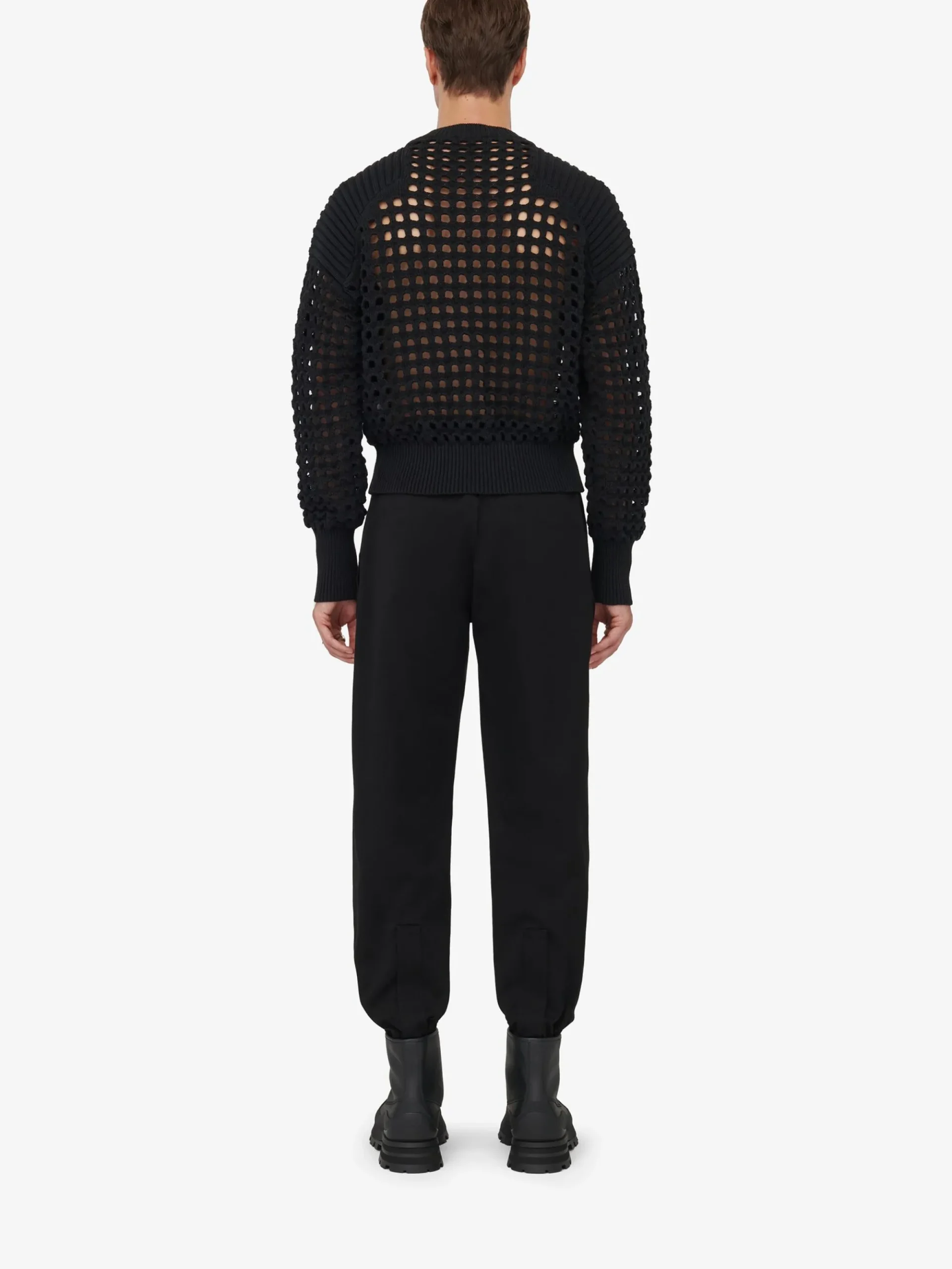 Men's Textured Mesh Jumper in >Alexander McQueen Online