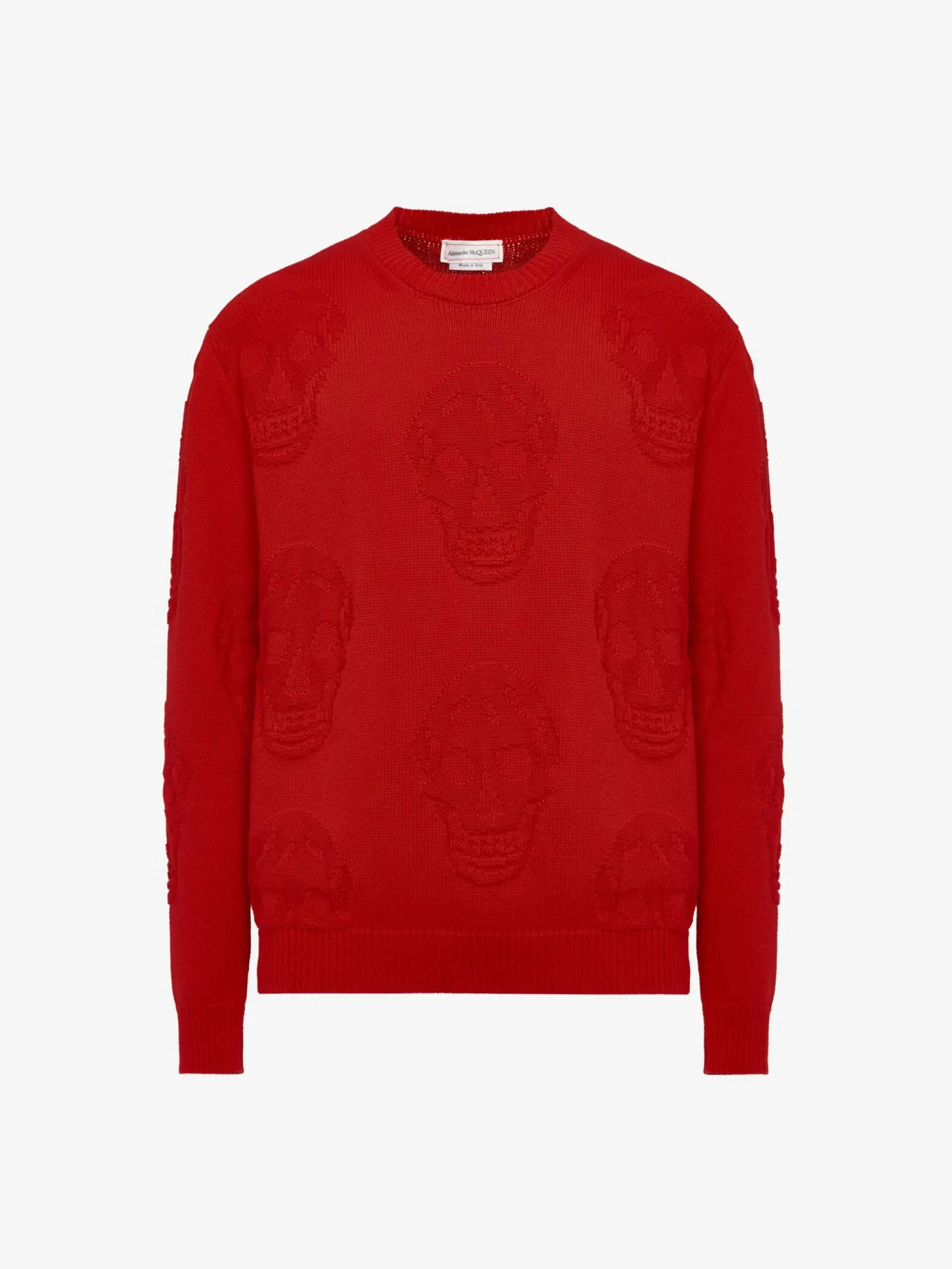 Men's Textured Skull Jumper in >Alexander McQueen Best Sale